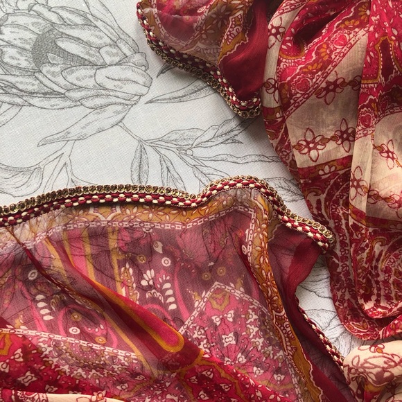 Beautiful chiffon lace up Dupatta / stole - Picture 3 of 5